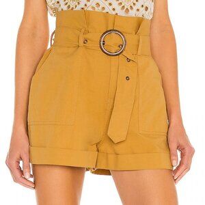 MINKPINK Riley Paperbag Utility Shorts - Mustard (XS)